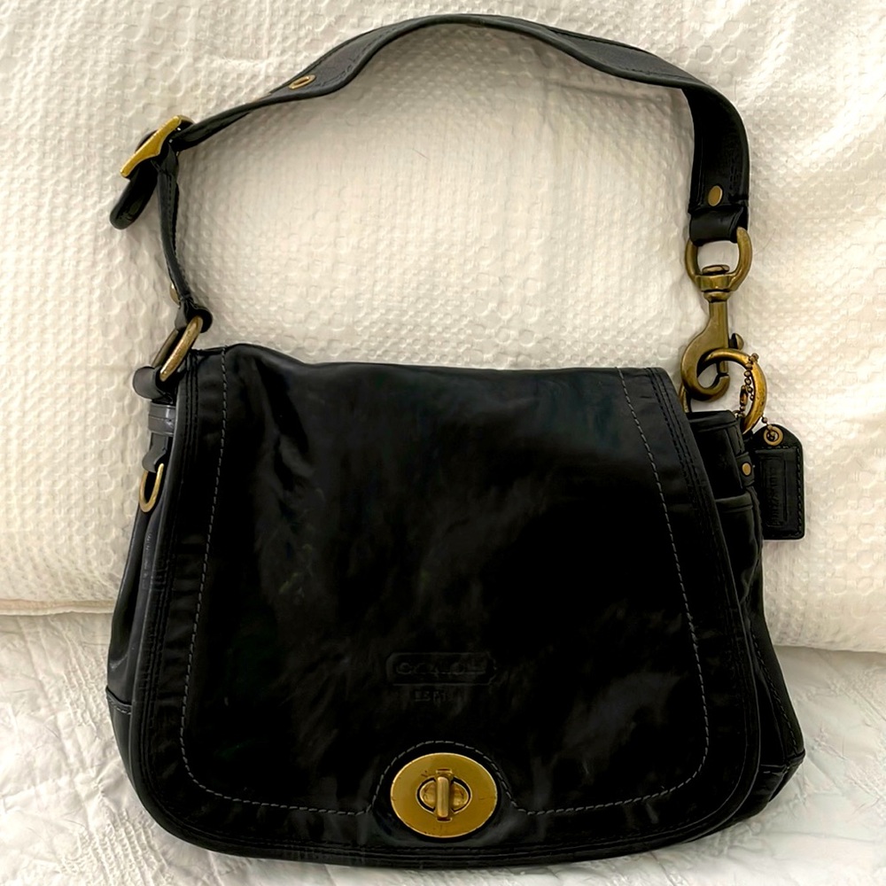 Black Coach leather purse